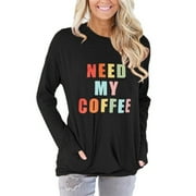 ONLYSHE Long Sleeve Shirts for Women Crew Neck Casual Tunic Tops Lightweight Pullover Sweatshirt With Pocket