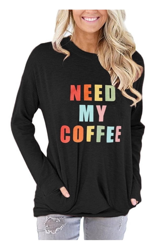 Women's Sweatshirts Oversized Crew Neck Long Sleeve Pullover Shirts Tops With Pocket