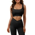thumbnail image 1 of ONLYSHE Womens High Waist Running Workout Sets Yoga Leggings With Crop Tank Tops Athletic Outfits 2 piece Sprot Sets, 1 of 8