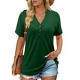 thumbnail image 1 of ONLYSHE Womens Summer Trendy Casual Blouse Tops Basic Tee Shirts Short Sleeve Loose Fit Tunic Shirts, 1 of 5
