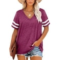thumbnail image 1 of ONLYSHE Womens T Shirts V Neck Short Sleeve Shirts Loose Tee Casual Summer Tunic Tops, 1 of 8