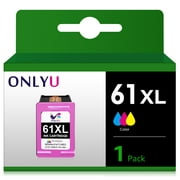 ONLYU 61XL Color Ink Cartridges 61 Color Ink Replacement for HP 61XL 61 XL Ink Cartridge 61XL Ink Cartridge Use with Envy 4500 5530 5535 Deskjet 1510 1512 3050 3050A Officejet 2620 4630 (1 Pack)
