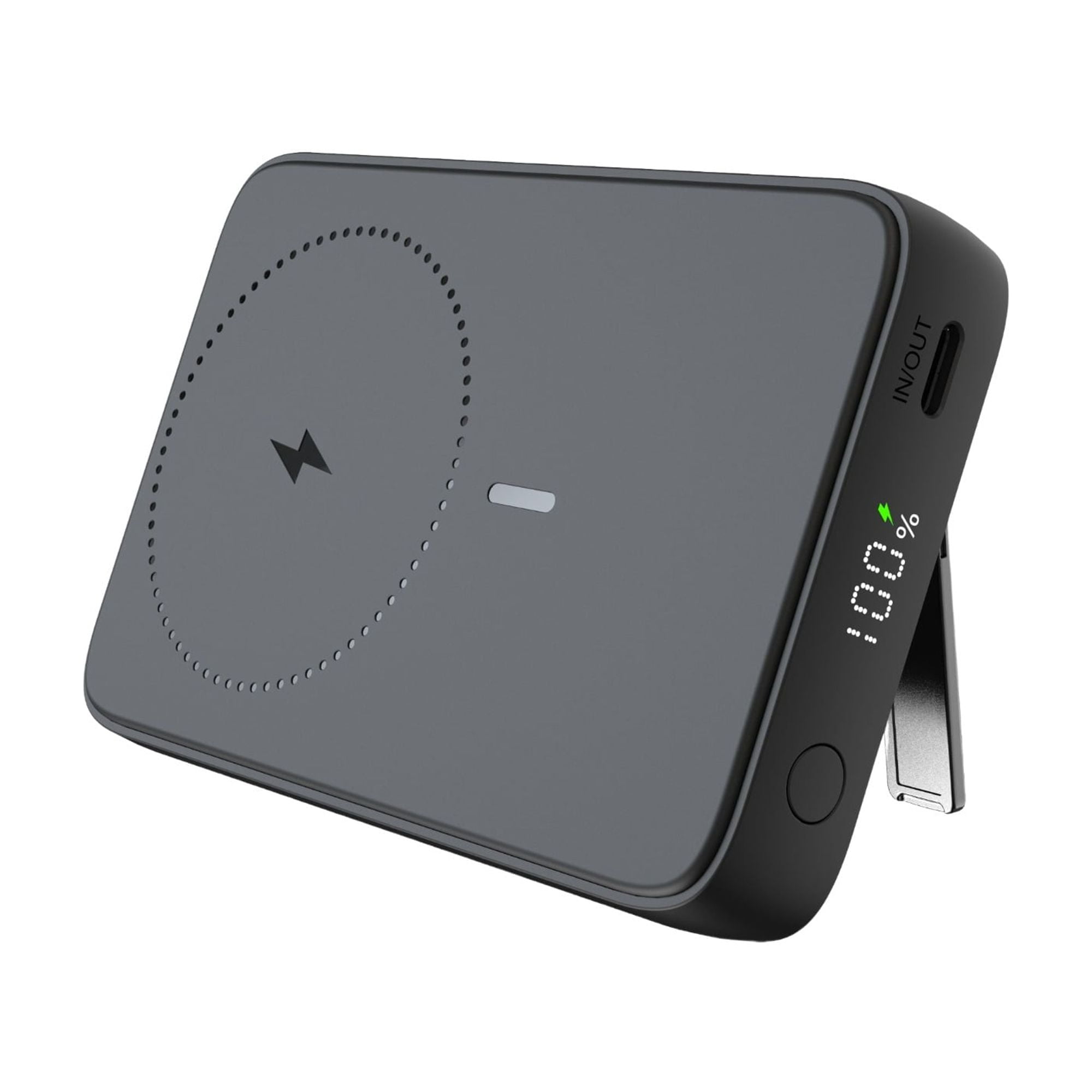 onn 10,000 mAh Magnetic Portable Power Bank, Qi2 Certified, LED Digital Display, Black - Compatible with iPhone 17/16/15/14/13/12 Series, Pixel 10 Series