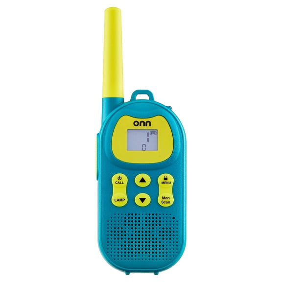 onn Kids' Walkie Talkies, Up to 16 Mile Range, 22 Channels, LED Flashlight, 2 Pack
