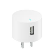 onn 12W Single USB-A Port Wall Charger, Foldable Plug, White - Compatible with iPhone, Samsung Galaxy, Note, Pixel Devices iPad Pro, More