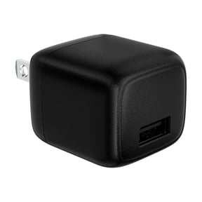 ONN 12W Single USB-A Port Wall Charger With Foldable Plug, Black