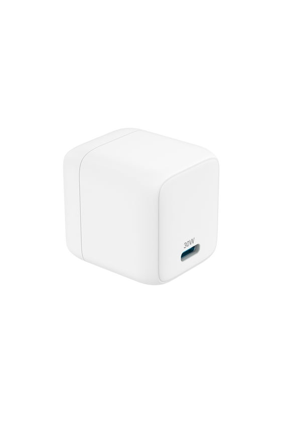 30W GaN Single USB-C Port Wall Charger, Fast Charging, USB-IF Certified, Foldable Plug, White - Compatible with iPhone 17/16/15 Series, Samsung Galaxy, Google Pixel, and more