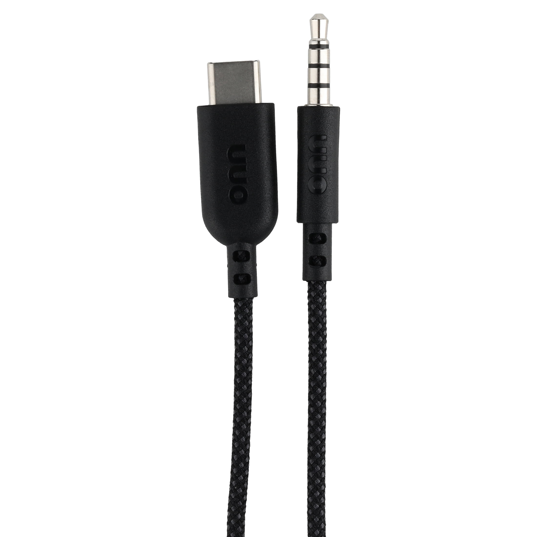 onn 3' Braided USB-C to 3.5 mm AUX Cable, Black