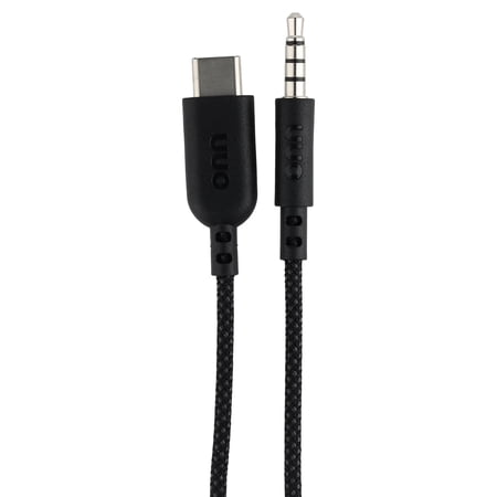 onn 3' Braided USB-C to 3.5 mm AUX Cable, Black