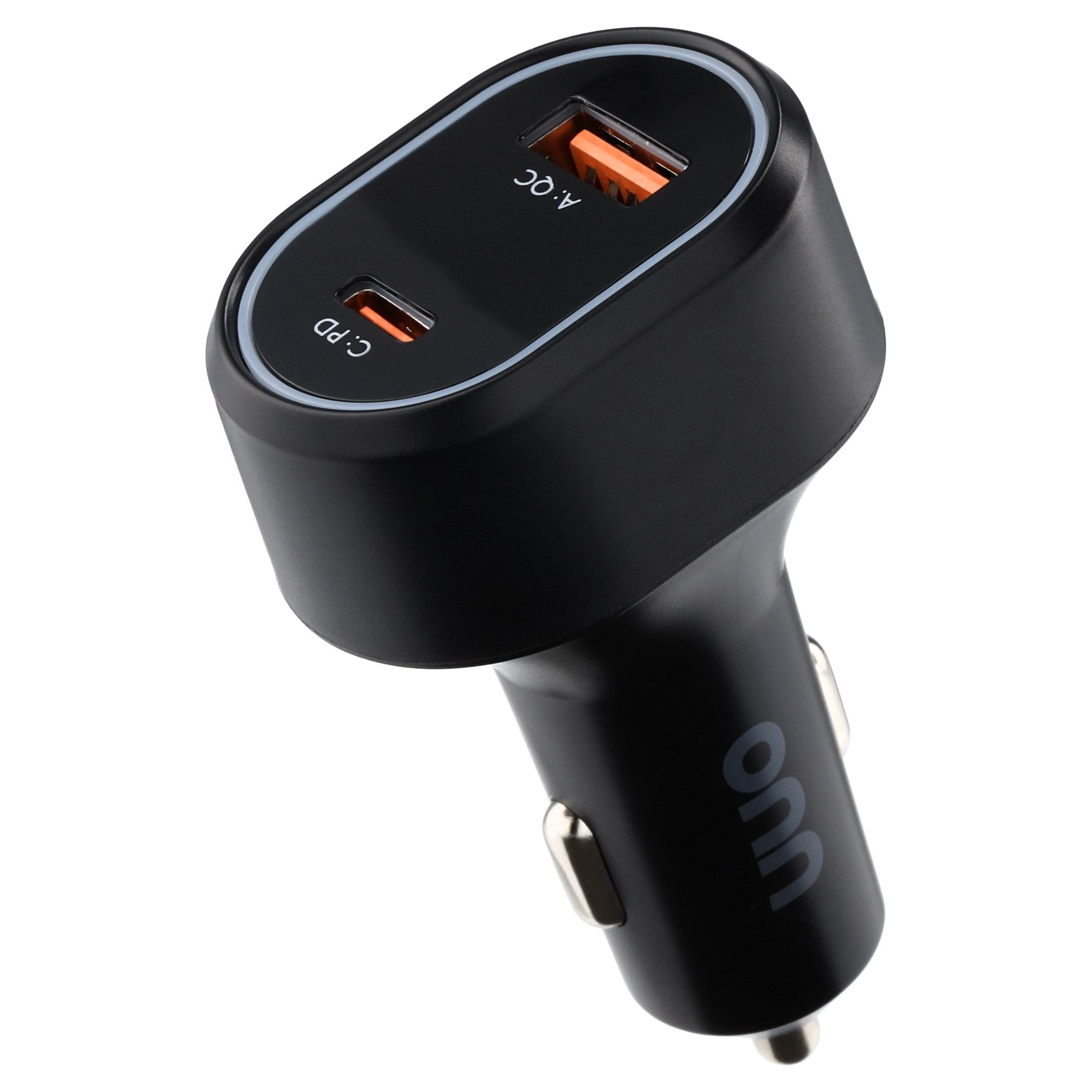 onn Dual Port Fast Charger USB-C/USB Car Charger