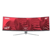 onn 49 3840 x 1080p Curved Dual FHD Gaming Monitor, Black, 100133225