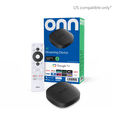 thumbnail image 1 of onn 4K Streaming Device, Google TV - Fast Streaming, Ultra HD, 8GB Storage, 2GB RAM, Remote with Voice Control, 1 of 12