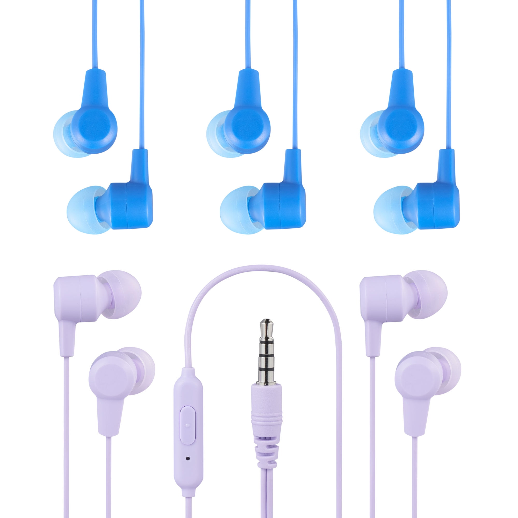 onn. 5pk Earbuds Mul