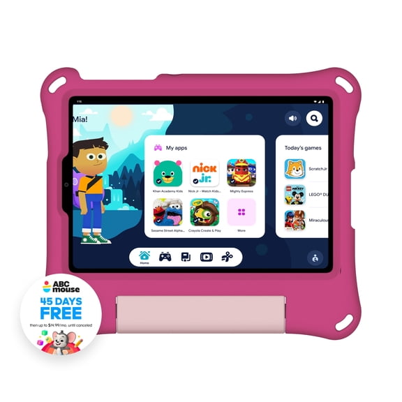 onn 8" Kids Tablet, 64 GB, Android 16, Pink (2026 Model)