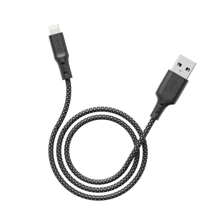 Onn 10ft Lightning to USB-A Braided Charging Cable Compatible with