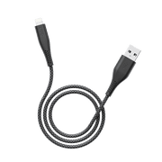 onn 3ft Lightning to USB-A Soft-touch Braided Charging Cable, MFi Certified, Black