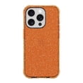 thumbnail image 1 of onn Sparkle Phone Case for iPhone 15 Pro - Orange with Gold Glitter, 1 of 6