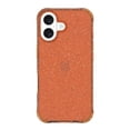 thumbnail image 1 of onn Sparkle Phone Case for iPhone 16 - Orange with Gold Glitter, 1 of 6