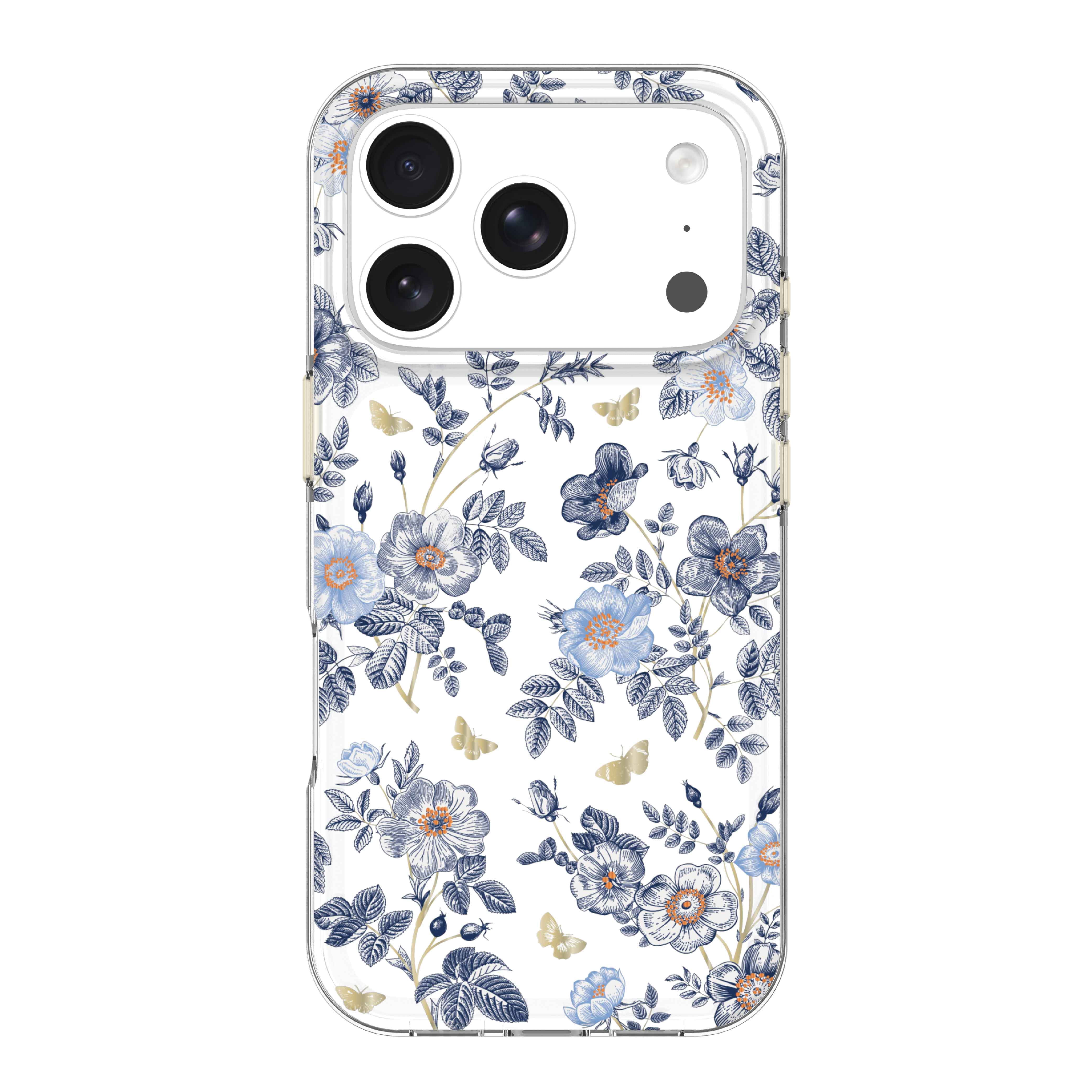 onn Blue Toile Phone Case for iPhone 17 Pro