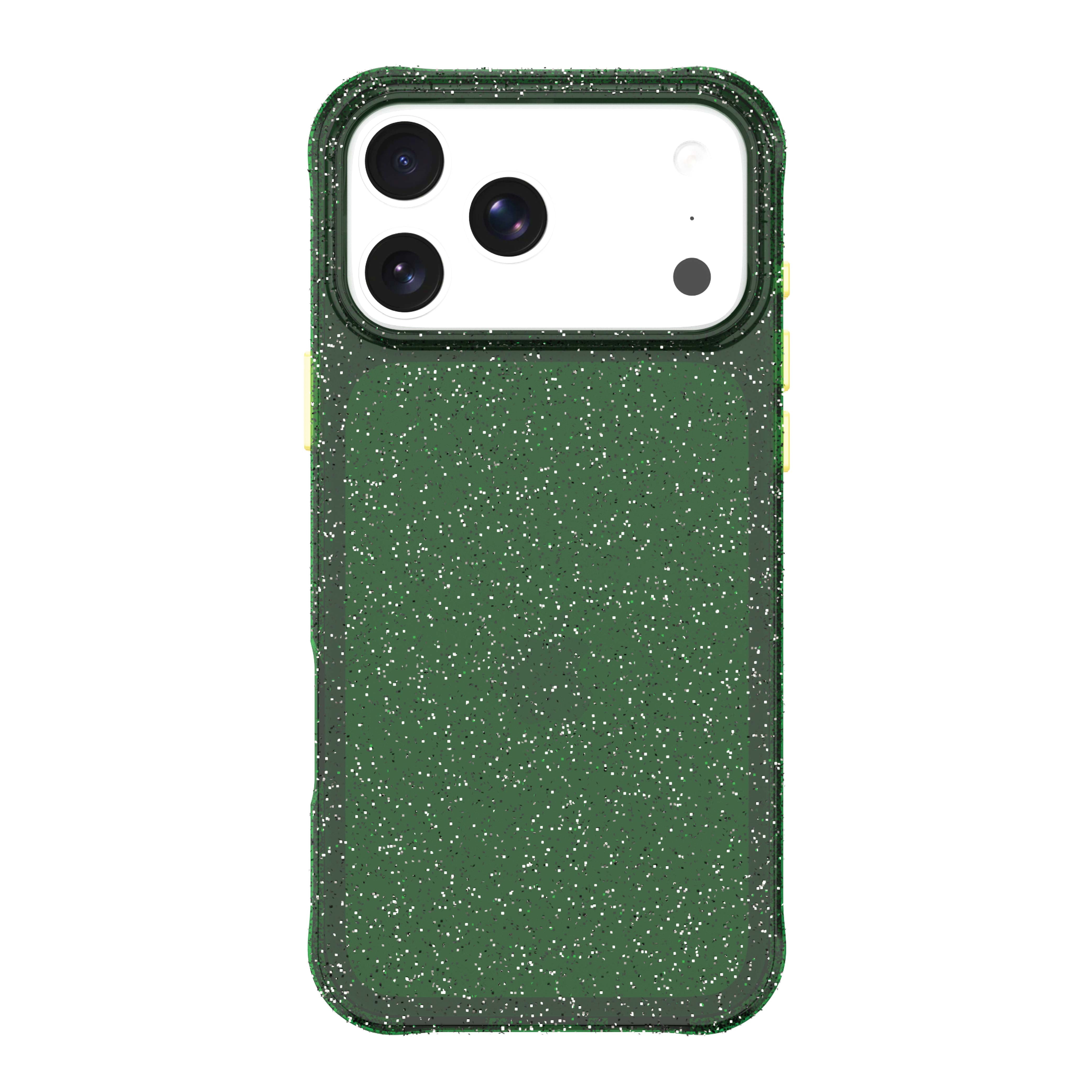 Onn Sparkle Phone Case for iPhone 17 Pro Max - Green with Gold Glitter Onn Sparkle Phone Case for iPhone 17 Pro Max - Green with Gold Glitter