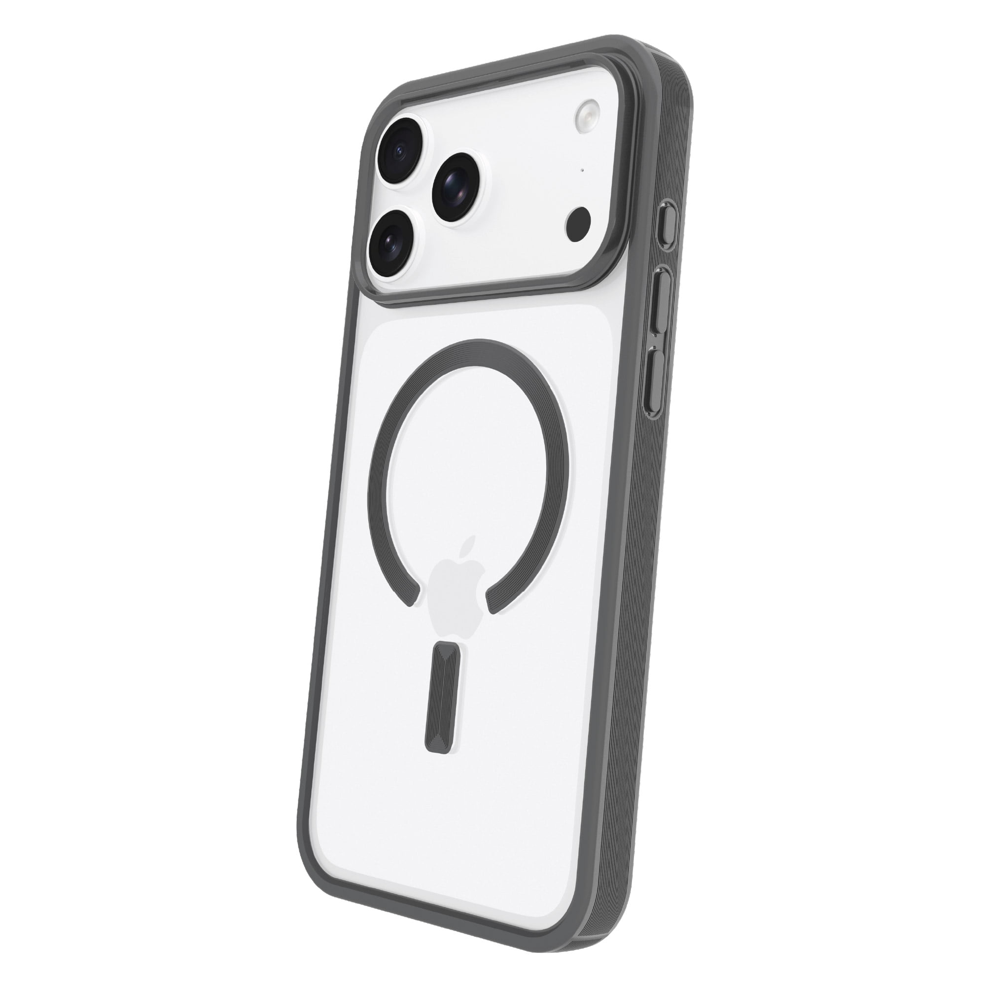 onn Phone Case for iPhone 18 Pro Max / 17 Pro Max, MagSafe Compatible - Clear/Metallic Gray