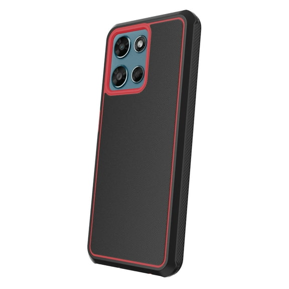 onn Slim Rugged Phone Case for Motorola moto g PLAY (2026) - Red/Black