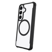 onn  Dual-Layer Phone Case for Samsung Galaxy S26+, Magnetic Compatible - Black/Clear