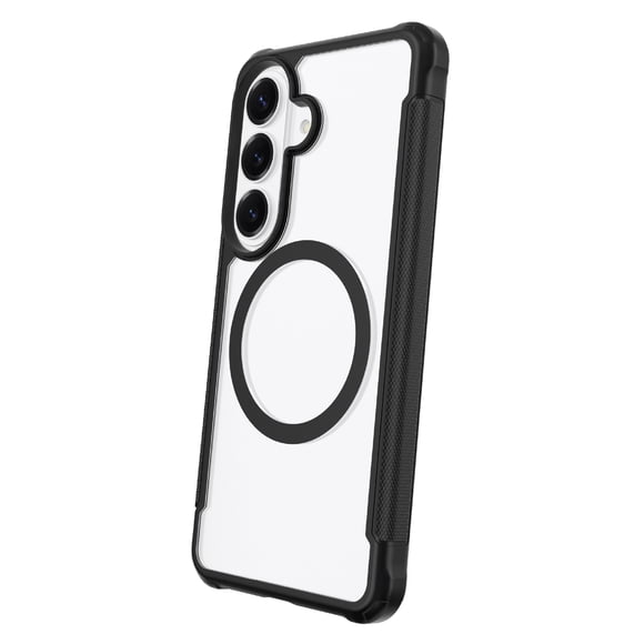 onn Magnetic Compatible Dual-Layer Phone Case for Samsung Galaxy S26 - Black/Clear