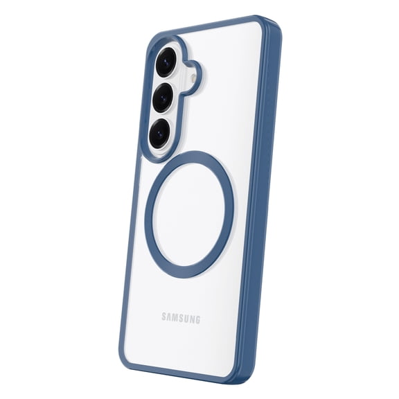 onn Magnetic Compatible Phone Case for Samsung Galaxy S26 - Metallic Blue/Clear