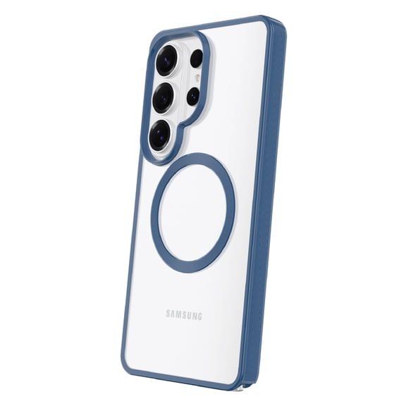 onn Magnetic Compatible Phone Case for Samsung Galaxy S26 Ultra - Metallic Blue/Clear