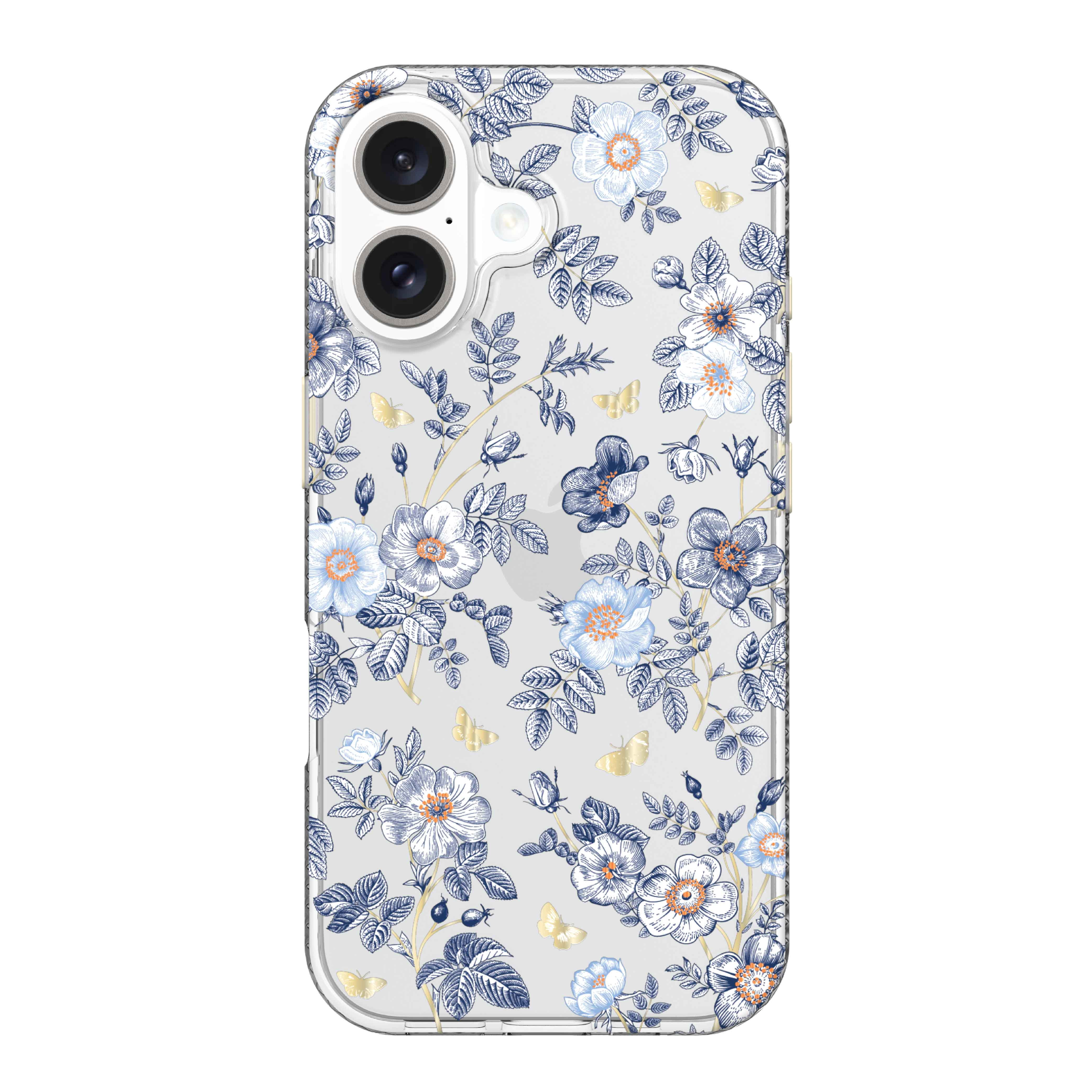 Onn Blue Toile Phone Case for iPhone 16