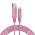 thumbnail image 1 of onn 6ft Lightning to USB Charging Cable, MFI Certified, Pink - Compatible with iPhone 14/13/12/11/X/XR/XS/8/7/6/5, iPad, Airpods and more, 1 of 6