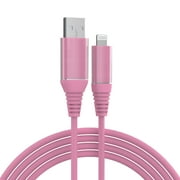 onn 6ft Lightning to USB Charging Cable, MFI Certified, Compatible with iPhone 14/13/12/11/X/XR/XS/8/7/6/5, iPad, Airpods, More - Pink