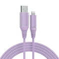 thumbnail image 1 of onn 6ft Lightning to USB Charging Cable, MFI Certified, Purple - Compatible with iPhone 14/13/12/11/X/XR/XS/8/7/6/5, iPad, Airpods and more, 1 of 6