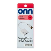 onn DisplayPort to HDMI Converter Adapter with Audio - Supports 4K & 1080p for Laptop/PC to Monitor, Projector, HDTV，6ft Cable