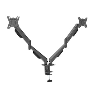 onn Soporte de Escritorio para Doble Monitor de 13"-32", Brazos Ajustables con Resorte, Compatible con VESA, Sostiene hasta 19.8 lbs