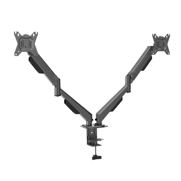 onn Dual Monitor Desk Mount for 13"-32" Monitors, Spring-Assisted Adjustable Arms, VESA Compatible, Holds up to 19.8 lbs