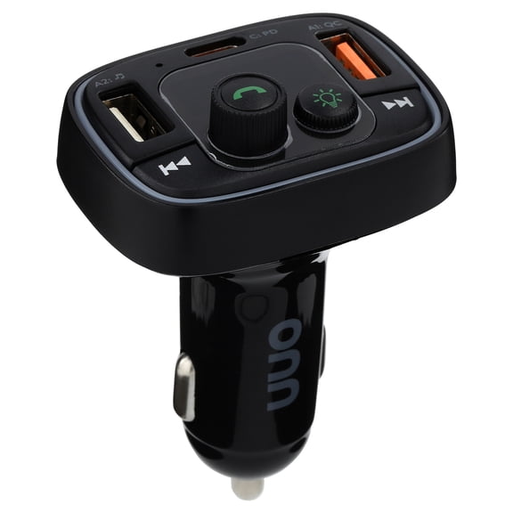 onn 20W/18W Wireless FM Transmitter and Car Charger