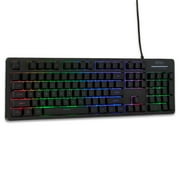 onn Wired LED Gaming Keyboard, Backlit, Gray