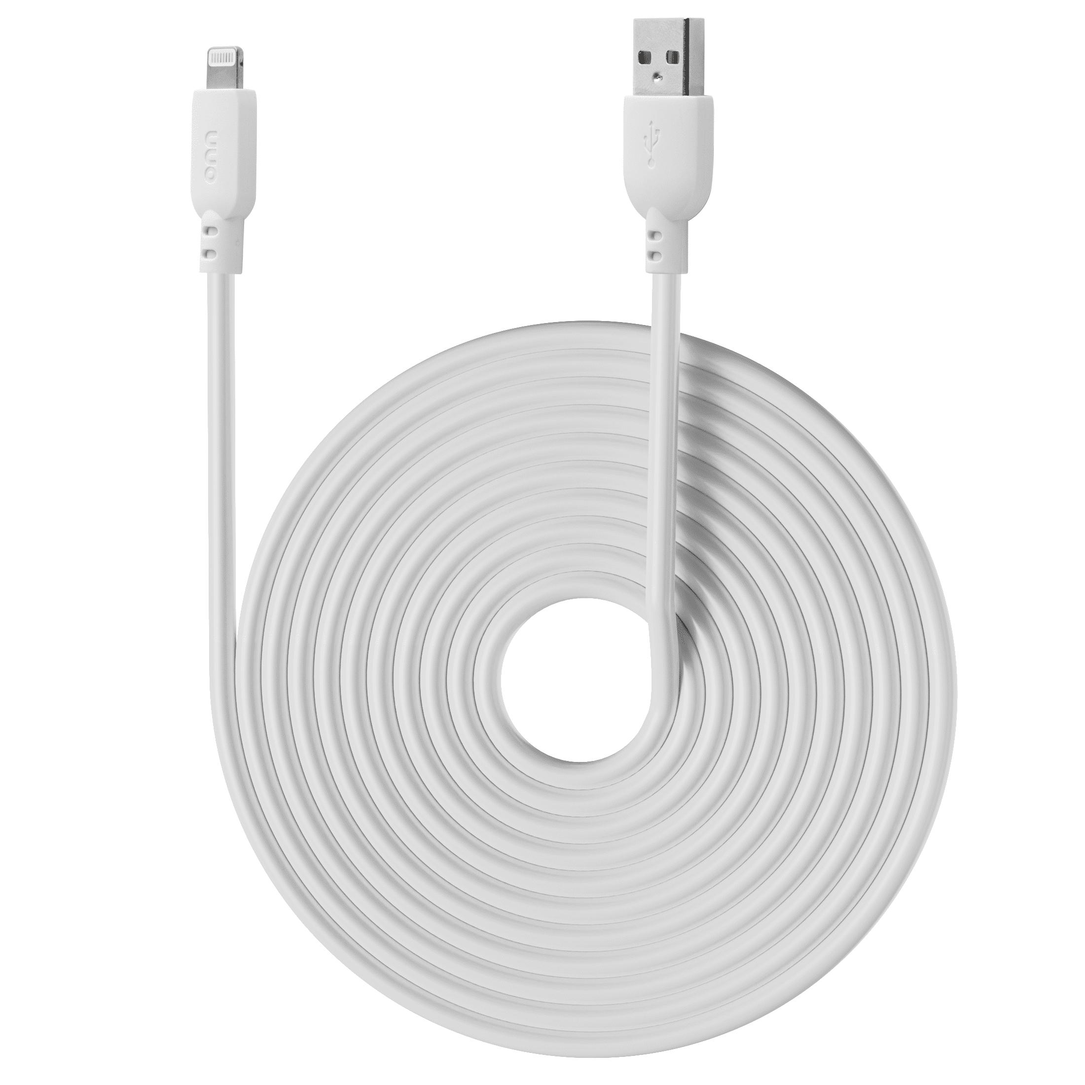onn 10-Foot Lightning to USB Charging Cable – White