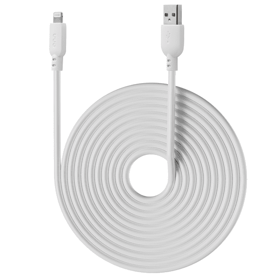 onn 10-Foot Lightning to USB Charging Cable  White