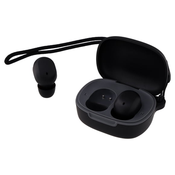 onn Wireless Mini-Earbuds with Wrist-Strap, Black