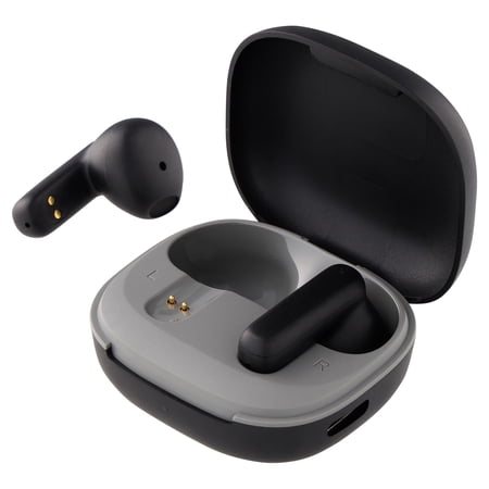 onn Mini Sticks Black Bluetooth Earbuds with Environmental Noise Canceling