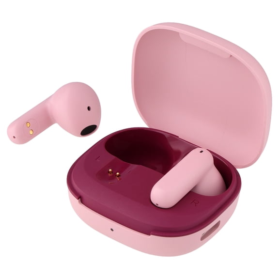 onn Mini Sticks Pink Wireless Earbuds with Environmental Noise Canceling