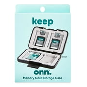 onn Memory Card Storage Case: Securely Store 12 SD/MicroSD/CF Cards w/ Shockproof, Weatherproof Protection
