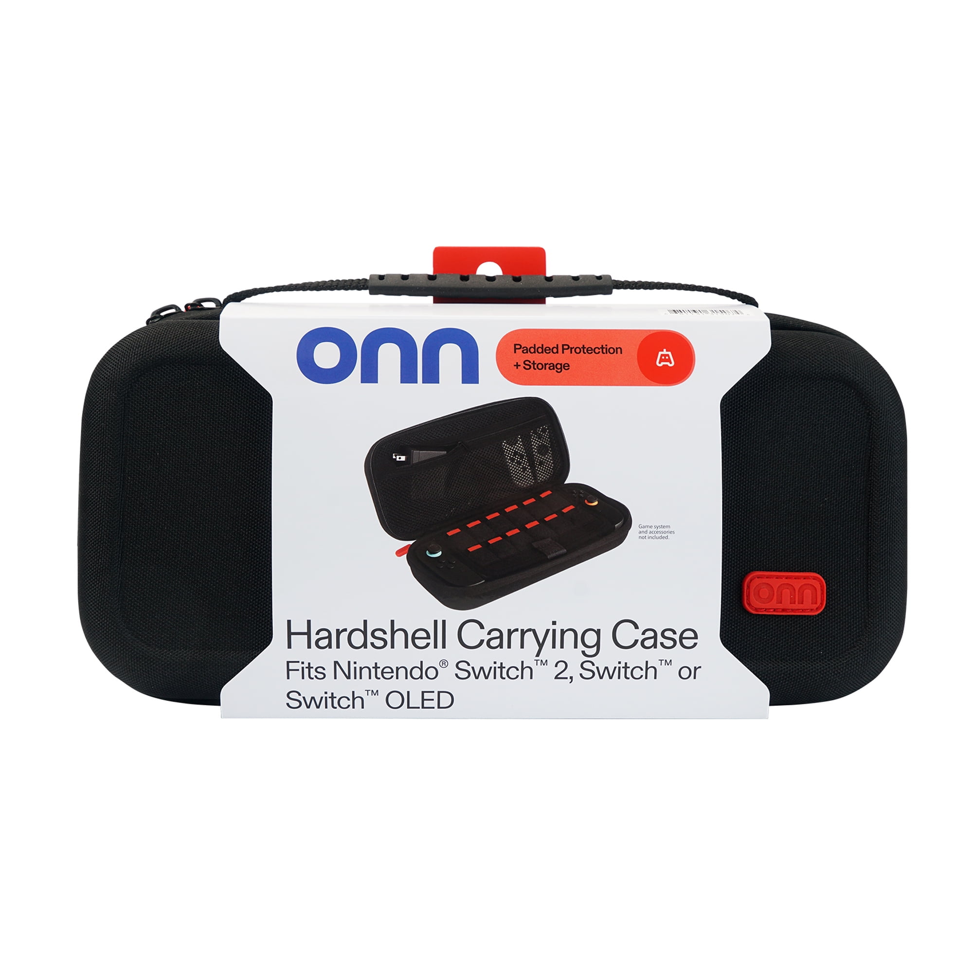 onn Hardshell Carrying Case Compatible with Nintendo Switch 2, Black
