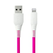 onn 6ft Lighting to USB-A Braided Cable, MFI Certified, Pink Ombre - Compatible with iPhone 14/13/12/11/X/XR/XS/8/7/6/5, iPad, Airpods and more
