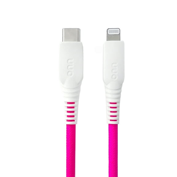 onn 6ft Lighting to USB-C Braided Cable, MFI Certified, Pink Ombre - Compatible with iPhone 14/13/12/11/X/XR/XS/8/7/6/5, iPad, Airpods and more