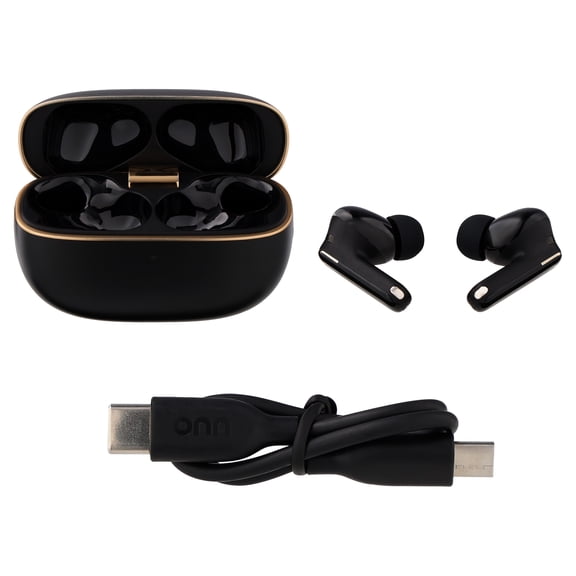 onn TuneTide Pro 2 Wireless Earbuds, Black