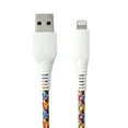 thumbnail image 1 of onn 6ft Lighting to USB A Braided Cable, MFI Certified, Rainbow - Compatible with iPhone 14/13/12/11/X/XR/XS/8/7/6/5, iPad, Airpods and more, 1 of 12